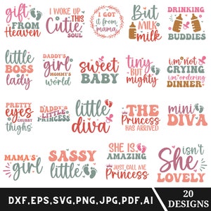 Baby girl svg png bundle, Newborn baby svg, Retro quotes svg, Baby girl shirt svg, Baby quotes bundle, Digital Download
