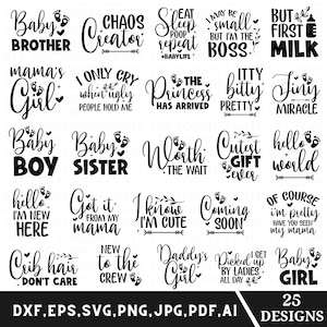 Baby onesie svg bundle, Onesie svg, Baby svg, Newborn svg, Baby shower svg, Little girl svg, Funny baby svg, Baby quote svg, Baby boy svg