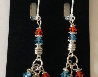 Lever Back Long Millefiore Dangle Earrings