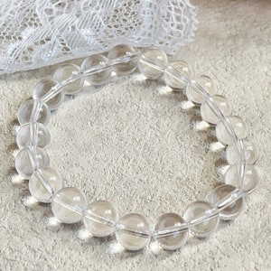 Clear Quartz Crystal Bracelet, Clear Crystal Dainty Bracelet, Stretch Bracelet, Beaded Bracelet, Energy Crystals, Chakra Balancing