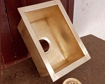 Handmade Brass Undermount Sink: Kitchen, Bar, Outdoor - Free Drain. Timeless Style,