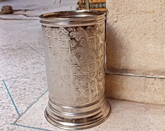 Moroccan Brass Trashcan | Handmade Waste Bin for Elegant Decor Bathroom, and Living Room