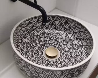 AMAZING  Washbasin, Ceramic Sink a masterpiece of Moroccan craftsmanship,free shipping