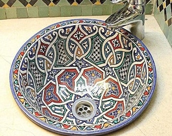 moroccan sink , Ceramic Sink a masterpiece of Moroccan craftsmanship,free shipping