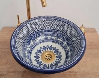 boho  Ceramic Sink a masterpiece of Moroccan craftsmanship,pottery sink , free shipping