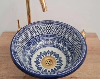 boho Ceramic Sink a masterpiece of Moroccan craftsmanship, free shipping