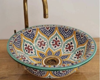 Marokkanisches Waschbecken, böhmisches Waschbecken, ein Meisterwerk marokkanischer Handwerkskunst, marokkanisches Design, kostenloser und schneller Versand