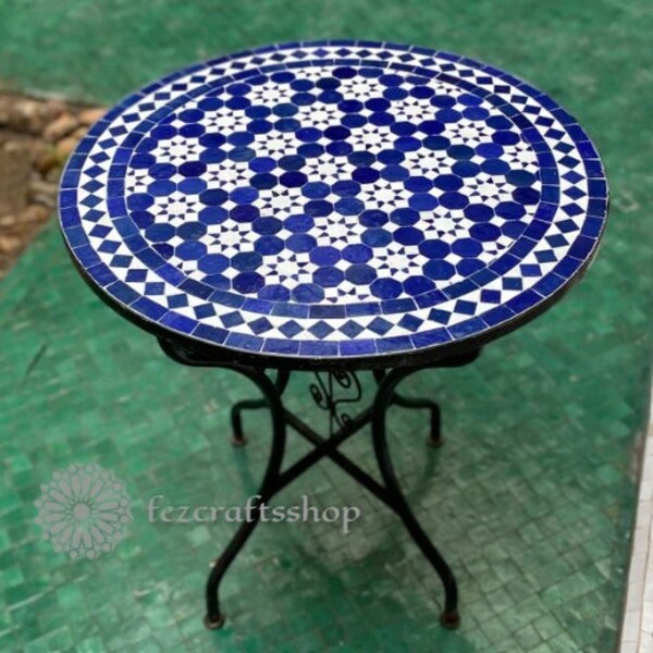Moroccan Mosaic Table, Handcrafted Mosaic Table, Moroccan Furniture, Outdoor Mosaic Table, Indoor Mosaic Table, Moroccan Decor