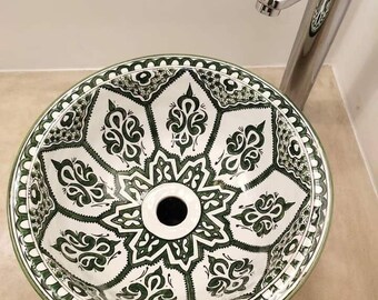 handmade bathroom vessel sink,washbasin for bathroom & kitchen,farmhouse sink , Moroccan craftsmanship,free shipping