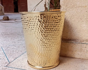 Brass Trash Can | Handcrafted Artisan Waste Bin for Home & Office