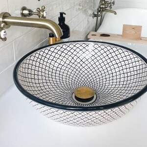 AMAZING bathroom sink, Ceramic Sink a masterpiece of Moroccan craftsmanship, free shipping image 7