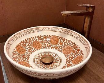 handmade Ceramic Sink a masterpiece of Moroccan craftsmanship,free shipping