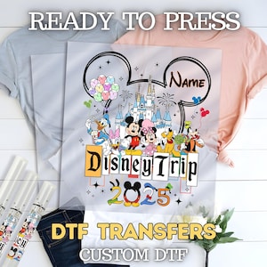 Custom Disney Trip Dtf Transfers, Disney Family Matching Dtf, Disney Group Tee Dtf, Family Vacation Ready to Transfer, Disney Characters Dtf