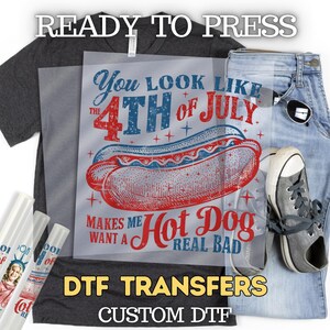 4th of July DTF Transfer: Patriotic Design, Ready To Press