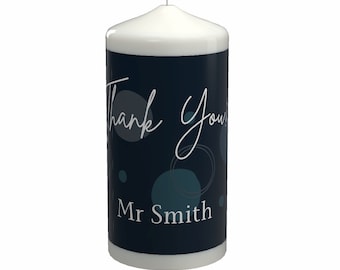 Personalised Candle Thank You Personalised Candle For Him Personalised Candle Teacher Personalised Candle Label New Favour Gift Pillar UK