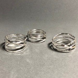 Sterling silver wrap ring. FOUR wraps. wrapped wire ring. infinity ring. wrapped ring. READY to Ship image 1