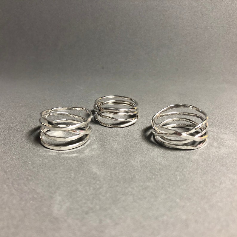 Sterling silver wrap ring. FOUR wraps. wrapped wire ring. infinity ring. wrapped ring. READY to Ship image 1