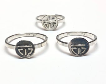 Bar 717 Ranch sterling silver ring. camp trinity