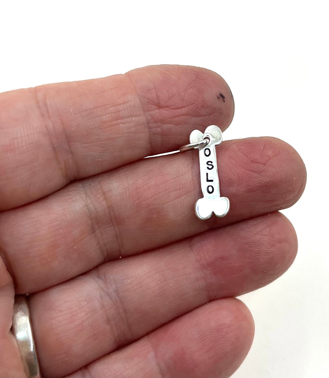 Dog Bone or Cat Fish Name Tag in Sterling Silver Pendant Etsy