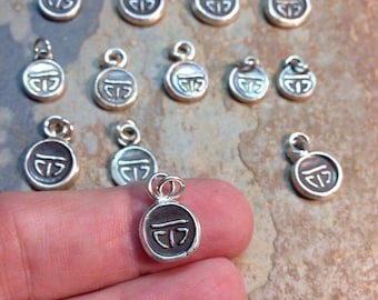 Bar 717 Ranch Silver stamped Pendant or charm. smallest. camp trinity