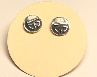 Bar 717 Ranch sterling silver stud earrings . camp trinity