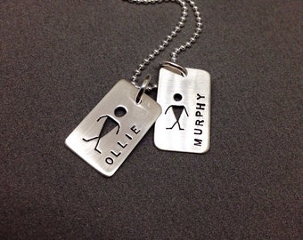 ONE Child Tag on a Chain- sterling necklace PERSONALIZED mothers day kid tags custom child names fathers day