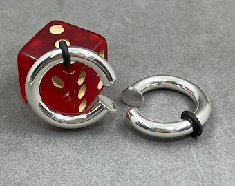 6ga solid sterling silver Hoops just under 1 inch outside diameter unisex one pair