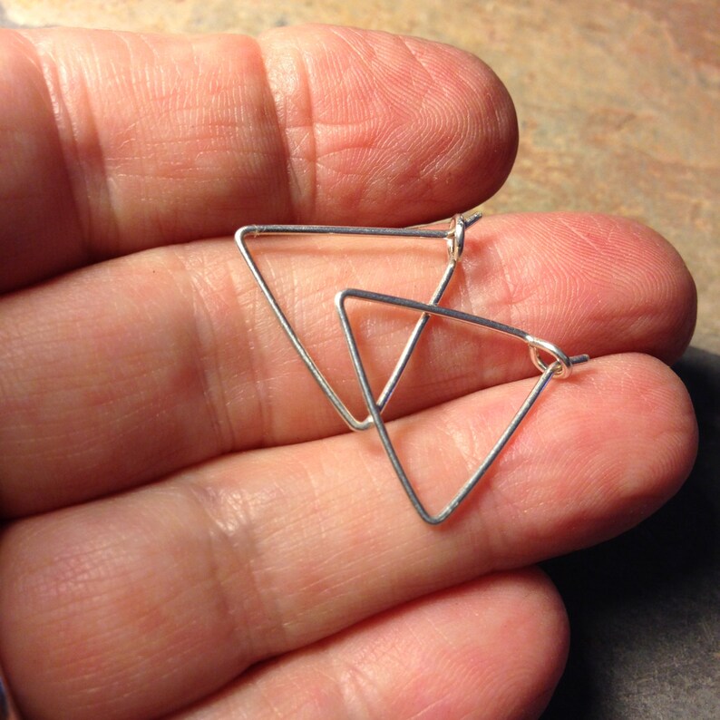 Simple Triangle Hoops Sterling 3/4 Inch Tall 18ga 20ga - Etsy