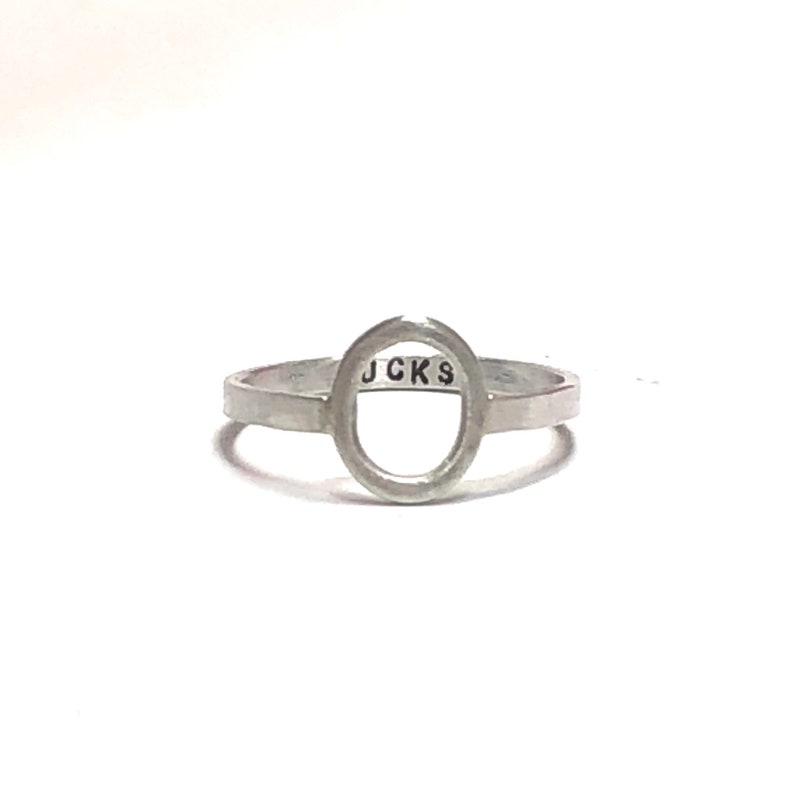 sterling silver Zero Fucks ring. no more fucks. text OUTSIDE image 8