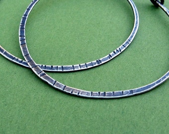 textured hoops, ginormous, 16ga, 2 inches sterling silver