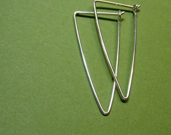 Silver triangle hoops Silver Bullet medium- 1.5 inches 18ga