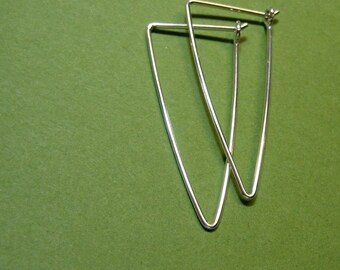 Silver triangle hoops Silver Bullet medium- 1.5 inches 18ga