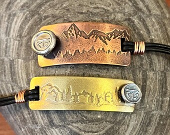 Bar 717 Copper or brass panel bracelet