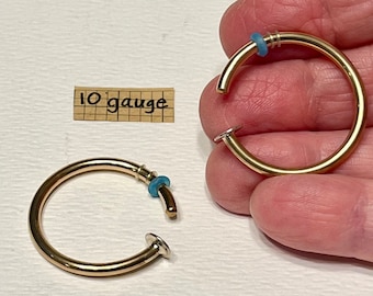 10ga gold-filled Hoops 1-1/8 inch outside diameter unisex. one pair