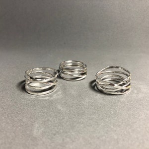 Sterling silver wrap ring. FOUR wraps. wrapped wire ring. infinity ring. wrapped ring. READY to Ship image 5