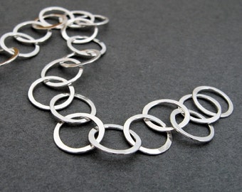 Bubbles  sterling silver soldered and hammered bracelet