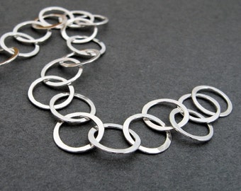 Bubbles  sterling silver soldered and hammered bracelet