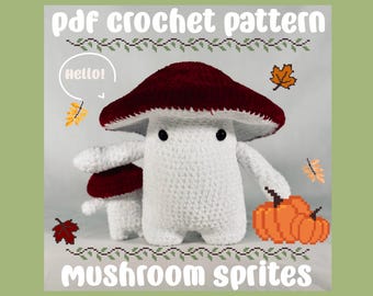 Crochet Pattern: Mushroom Sprite Amigurumi PDF File Bundle