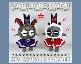 Crochet Pattern: Cult Leader Lamb and Cult Leader Goat PDF File Bundle