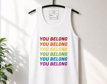 Débardeur arc-en-ciel à votre appartenance | Camisole de fierté LGBTQ | Chemise d'été inclusive