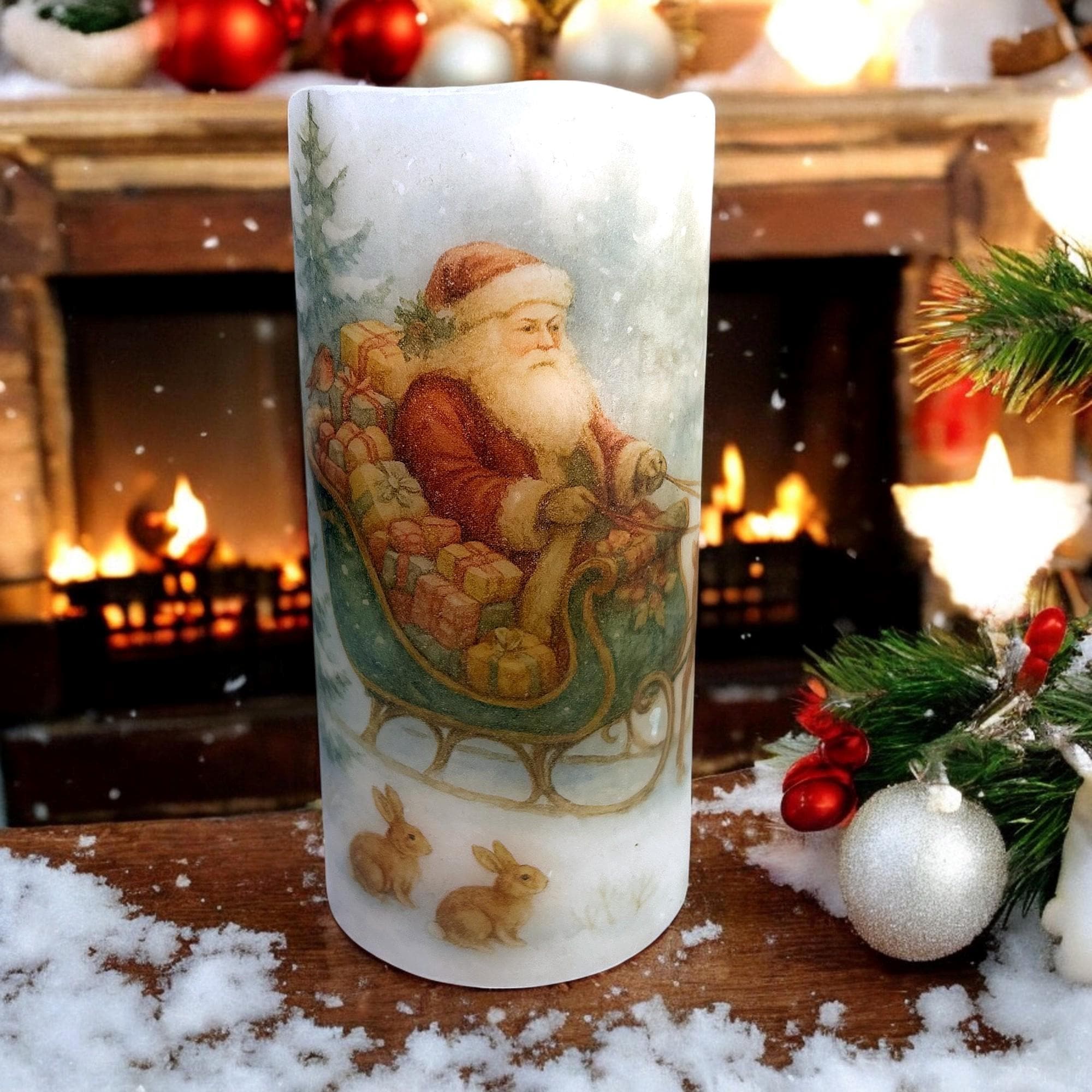 Vintage Santa Candle - Etsy