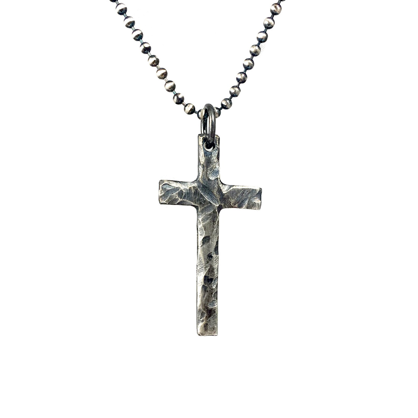 Silver Cross Necklace Men's Silver Necklace Cross Etsy