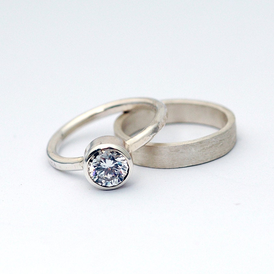 Wedding Ring Set Engagement Ring Wedding Band Bridal Etsy