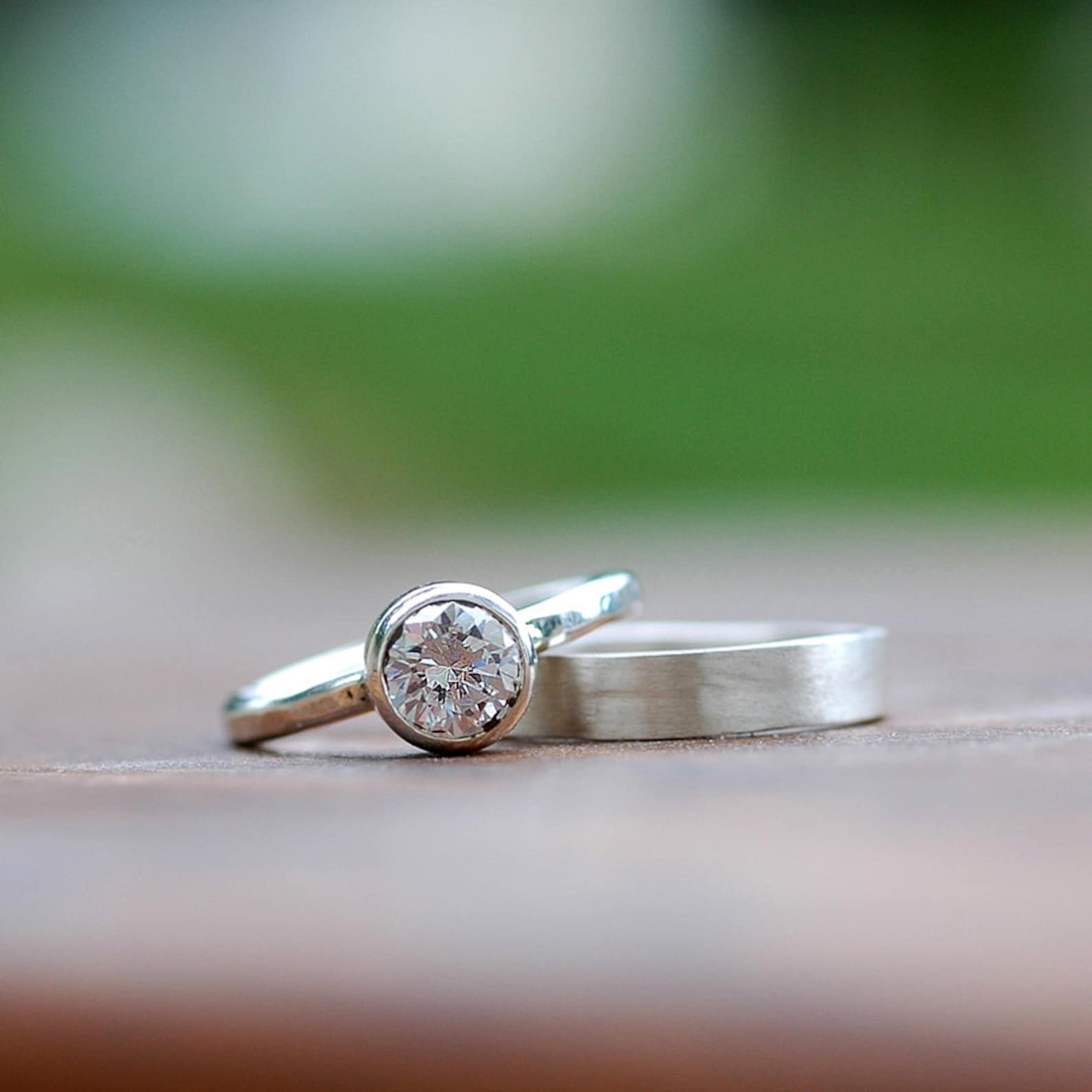 Wedding Ring Set Engagement Ring Wedding Band Bridal Etsy