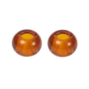 20 or 40 Glass European Beads, Large Hole Beads, Rondelle, Chocolate, 15x10mm, Hole: 5~6.4mm