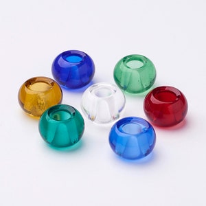 5, 15, 30 or 50 Mixed Glass European Beads, Large Hole Beads, Ships from Florida