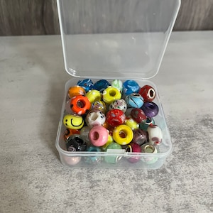 30, 50 or 100 Broken Lampwork, Glass Large Hole European Beads - Core sizes 4.5-5mm Ships from Florida