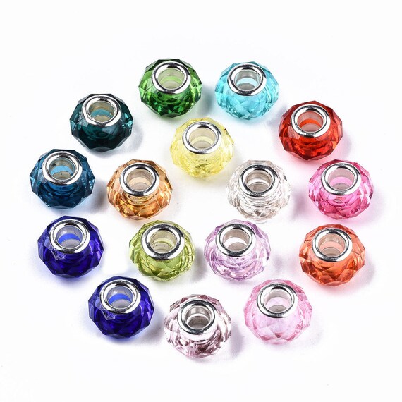 100pcs Lampwork Glass European Beads Large Hole Beads Mixed