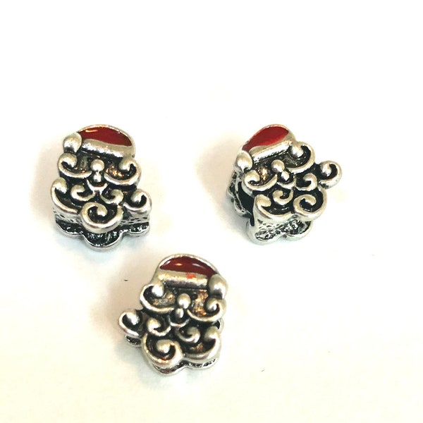 5 Enamel Santa Clause European Spacer Beads