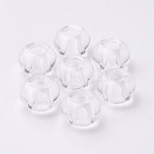 10, 20, 40 oder 100 Glasperlen, ohne Metallkern, Rondell, klar, 15 x 10 mm, Loch: 5 mm Schiffe aus Florida